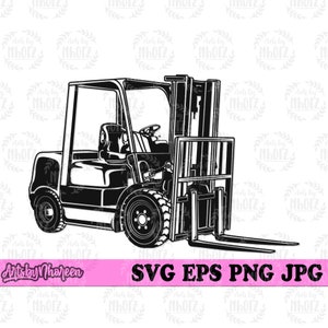 Forklift svg, Delivery Cart Stencil, Warehouse Truck Stencil, Heavy Equipment Cut File, Machine Operator T-shirt Design png, Skilled Worker