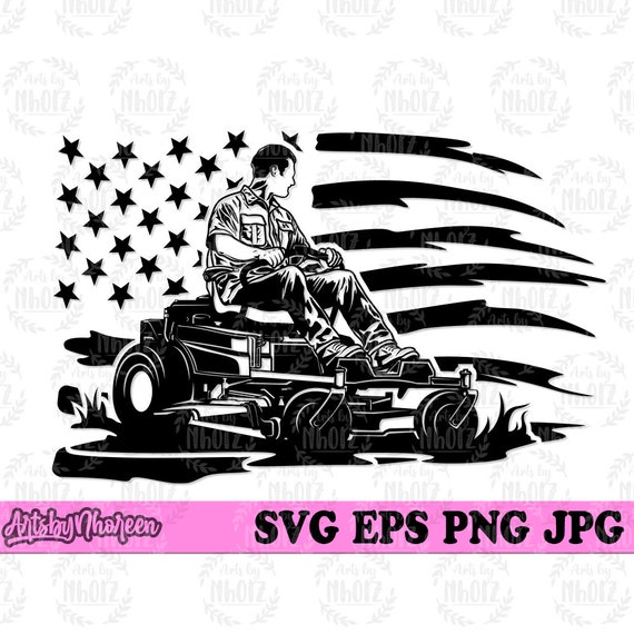 US Mowing Svg, Lawn Mower Shop Owner Jpeg Dxf, Gardening Clipart
