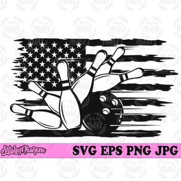 US Bowling svg, Bowler Dad T-shirt Design Gift Idea png, Sports Dad Clipart, Bowling Pin Stencil, Strike Double Spare Cut File, Alley Anchor