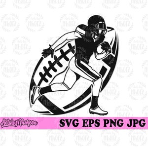Football Player svg, Goalkeeper Stencil, Midfielder Clipart, Full Back Cut File, Quarterback dxf, Sweeper Cutfile, Football Player Running