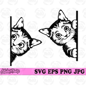 Peeking Cat SVG Bundle, Peeking Cat svg, Cute Cat png, Peeking Animal svg, Cat Clipart, Cute Cat Cutfile, Cat Lover svg, Cute Cat Shirt svg