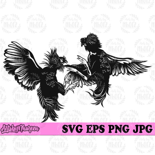 Cock Fighter svg, Strong Angry Roster Clipart, Farm Chicken Cut File, Cock Pit Monogram Stencil, Cock Fighting Animal Cutfile DXF jpeg