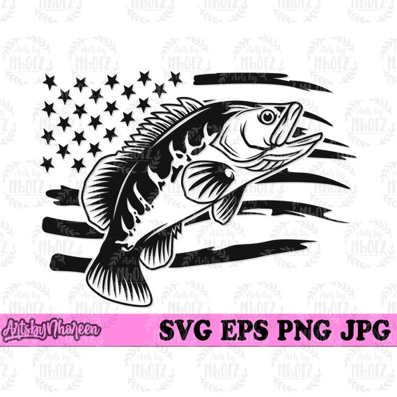 US Flag Grouper Fish svg, Salt Water Fishing Clipart, Sea Angling Cut File,  Fisherman Dad T-shirt png, Angler Gift Idea, Sports Fishing dxf