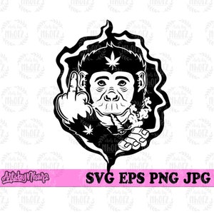 Monkey Smoking Weed svg, Gorilla Smoking Joint svg, Cannabis svg, Marijuana svg, Weed Clipart, Weed Cutfile, Rasta Monkey svg, Gorilla svg
