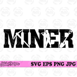 Miner Name svg | Mining T-shirt Label png | Mining Tools Clipart | Miner Dad Gift Idea | Mine Land dxf | Miner Text Cut File | Mining dxf