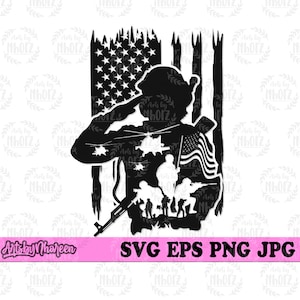 US Soldier Scene svg, Military Silhouette Stencil, USA Army Clipart, Combat Scene Cut File, Veteran Shirt png, Support our Troops Cut File
