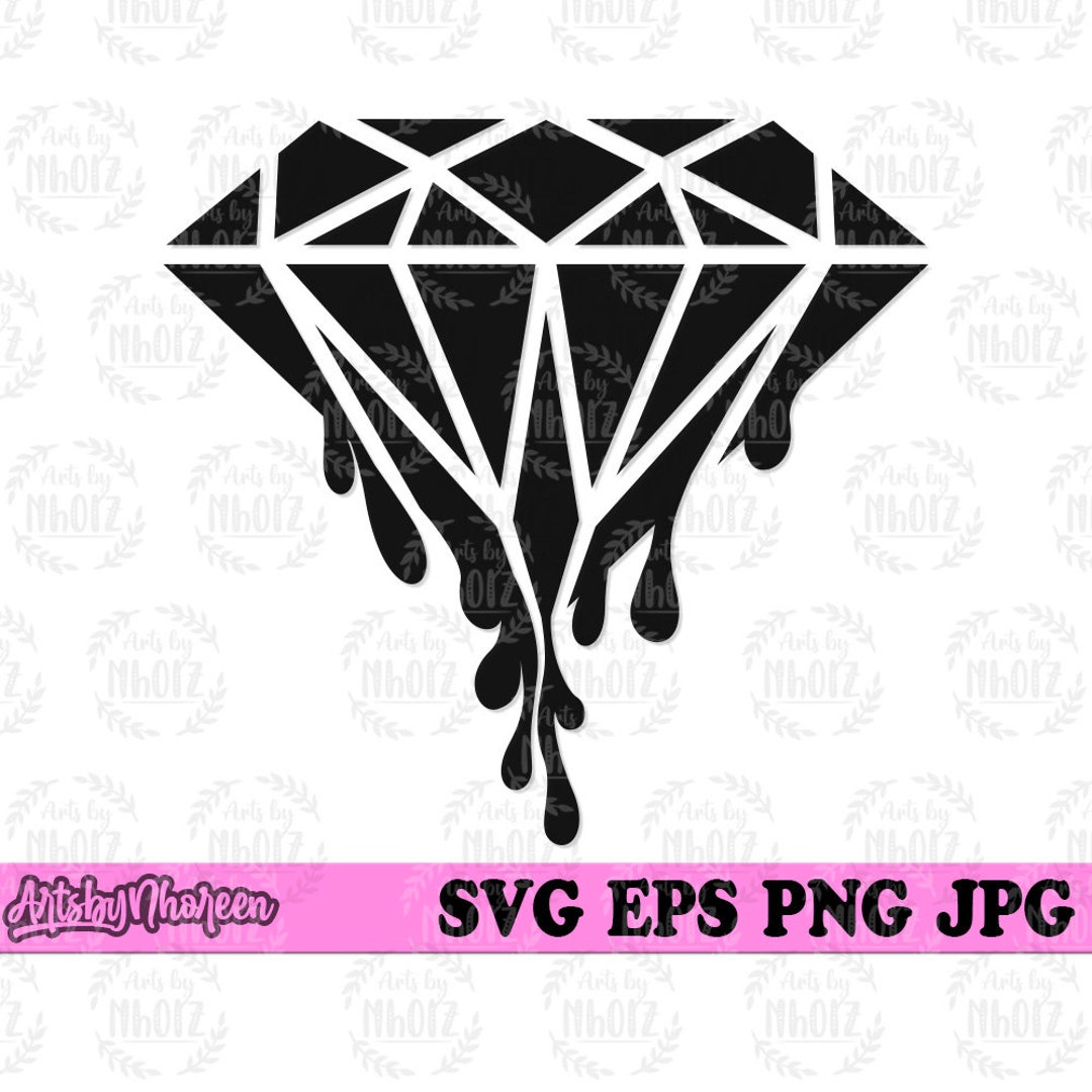 Diamond Dripping Svg Jewelry Shop Jpeg Clipart Diamond Cut - Etsy