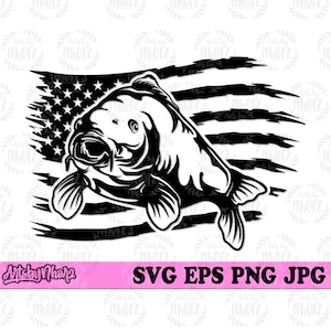 US Carp Fish svg, US Carp svg, US Fish Day svg, Fish Clipart, Fish Cutfile, Fish Stencil. Fish png, Fish dxf, Carp svg, Carp Fish Clipart