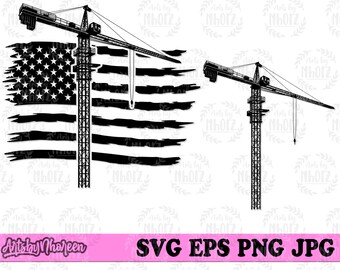 Kranich svg, Kranichführer Geschenkidee T-Shirt Design png, Heavy Equipment Schablone, Konstruktion dxf, Bauunternehmer Clipart, Kranführer Cut File