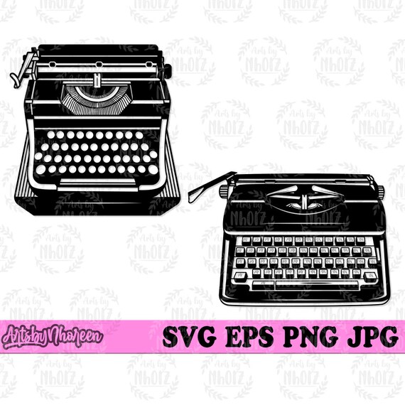 Typewriter Svg Retro Keyboard Clipart Vintage Typing Machine Etsy