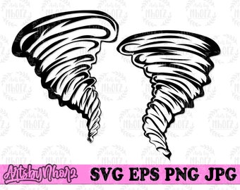 2 Tornado Svg Files | Tornado Clipart | Tornado Cut Files | Wind Svg | Storm svg | Tornado Png | Tornado Svg Files for Cricut
