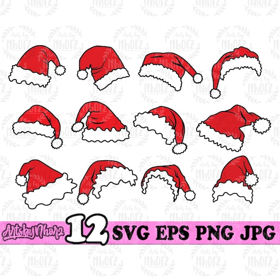12 Christmas Hats SVG Bundle Christmas Hat Bundle Png - Etsy