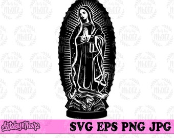 Virgin Mary svg, Blessed Mary svg, Mary Clipart, Virgin Mary Cutfile, Christian svg, Catholic svg, Religion svg, Holy Shirt svg, Mary png