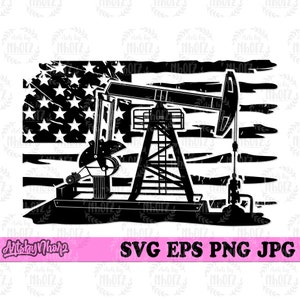 US Flag Oil Rig svg, Oil Rig Cutfile, US Oil Rig png, Oil Rig Clipart, US Oil Derrick svg, Us Oil Field svg, Oil Pump svg, Oil Drilling svg