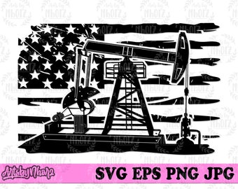 US Flag Oil Rig svg, Oil Rig Cutfile, US Oil Rig png, Oil Rig Clipart, US Oil Derrick svg, Us Oil Field svg, Oil Pump svg, Oil Drilling svg