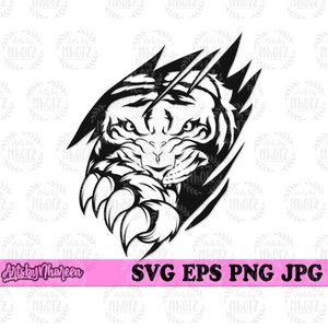 Tiger Scratch svg / Wild Animal Clipart / Big Claws Cut File / Safari Tour Shirts png / Zoo Crew Keeper Gift Idea / Strong Beast Roar dxf
