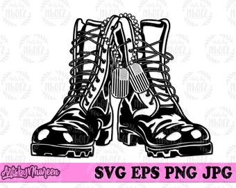 Combat Boot svg, Military Shoes Clipart, Tactical Gear Cut File, Soldier Dad T-shirt Design Gift Idea png, US Army Navy Marine Air Force dxf