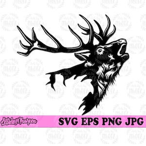 Elk Deer svg, Deer Hunter svg, Elk Deer Clipart, Elk png, Hunting svg, Outdoor svg, Elk Deer Cutfile, Elk Deer Stencil, Outdoor Shirt svg
