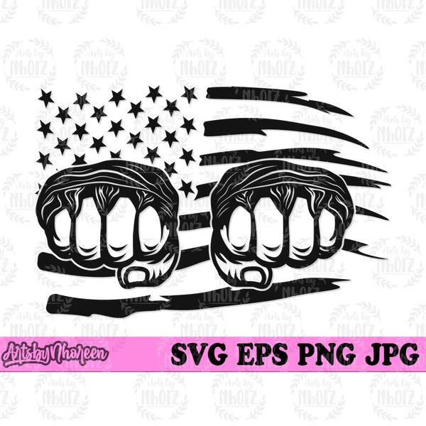 USA MMA Fighter Fist svg | Mixed Martial Arts Cut File | Jiu Jitsu Clipart | Muay Thai Stencil | USA Kick Boxing T-shirt png | Karate dxf