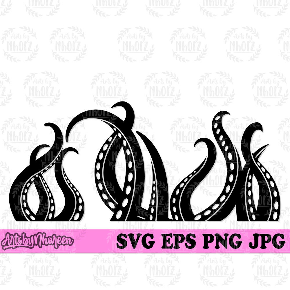 Octopus Tentacles Svg, Sea Monster Clipart, Under Water Creature Cut ...