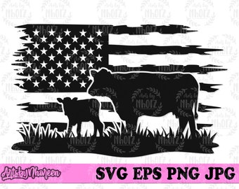 US Cow and Calf svg, Cow Farm Owner Monogram, Farm Life Cut File, Livestock Stencil, Cow’s Milk Clipart, Cow Farm Owner CutFile, Western dxf