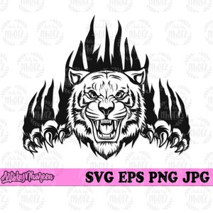 Tiger Scratch Claw svg / Wild Life Clipart / Zoo Keeper Shirt Gift Idea png / Safari Animal Cut File / Beast Roar dxf / Big Claws Stencil