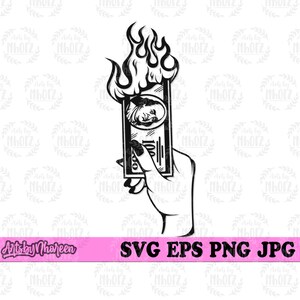 Woman Hand Burning Dollar svg, USD Paper Bill Clipart, Paper Money Bill Cut File, Money on Fire Stencil, Rich Kid T-shirt Design png, DXF