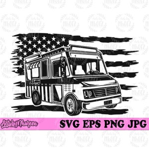 US Ice Cream Truck svg, Food Van Clipart, Food Truck Cut File, Dessert Caravan Stencil, Cool Summer Treats Cutfile, Tropical Delights jpeg