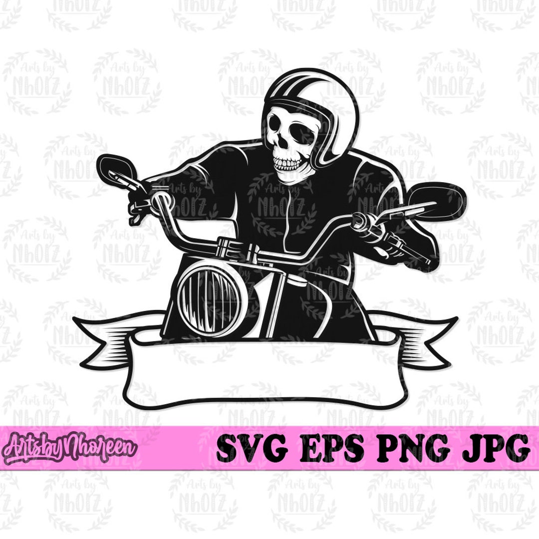 Biker Skull Svg, Rider Dad T-shirt Design Png, Bike Rally Club Dxf ...