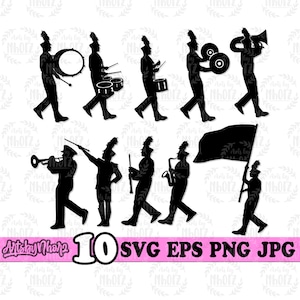 10 Marching Band SVG Bundle, Marching Band Bundle png, Marching Bundle svg, Marching Clipart, Marching Band Stencil, Marching Band Cutfile