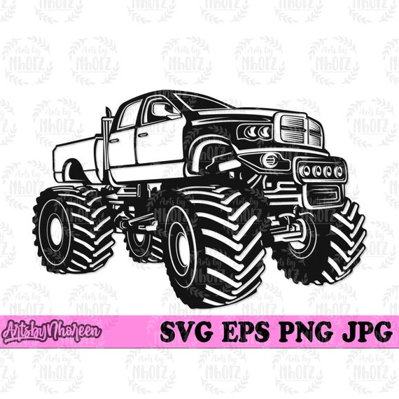Monster Truck Svg Big Ride Clipart Extreme Sports Stencil | Etsy Australia