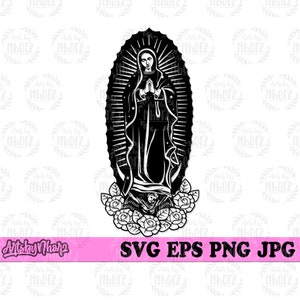 Virgen María de Guadalupe svg, Virgen María svg, Guadalupe svg, Virgen María png, María Camisa svg, Mary Clipart, Mary Cutfile, Christian svg