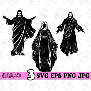 Jesus and Mary svg, Jesus svg, Mary svg, Jesus Clipart, Mary Cutfile, Christian svg, Catholic svg, Holy Shirt svg, Religion svg, Jesus png