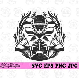 Football Player svg, Football Cut File, Sports Coach T-shirt Design Gift Idea png, Player Dad Stencil, Fullback dxf, Quarterback Clipart jpg