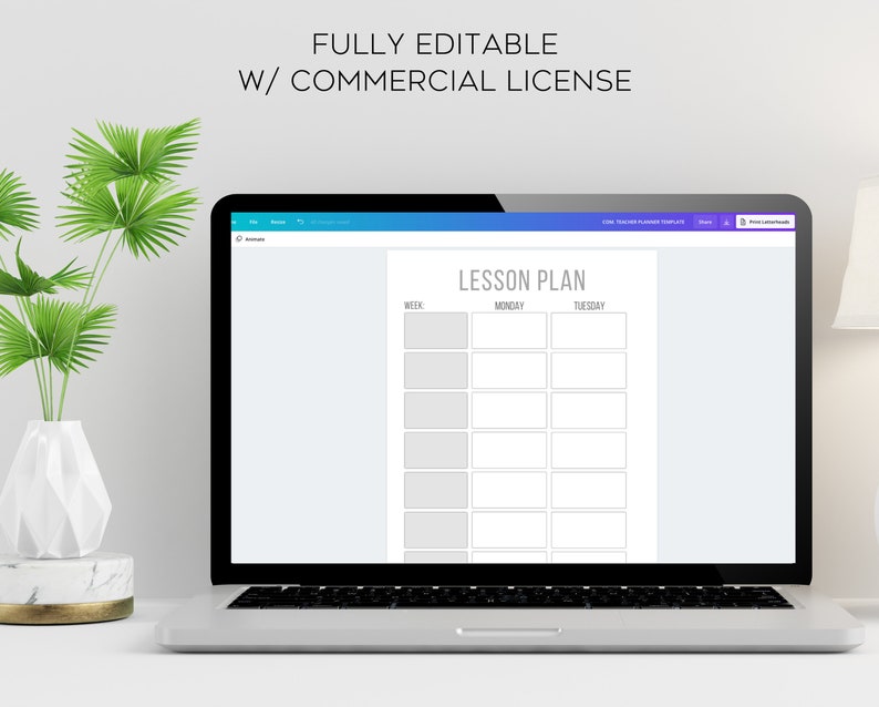 Editable Teacher Planner Template Canva Teacher Planner Etsy Canada