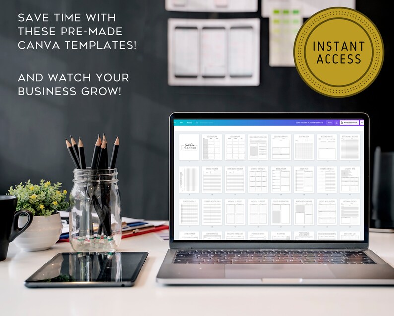 Editable Teacher Planner Template Canva Teacher Planner Etsy Canada