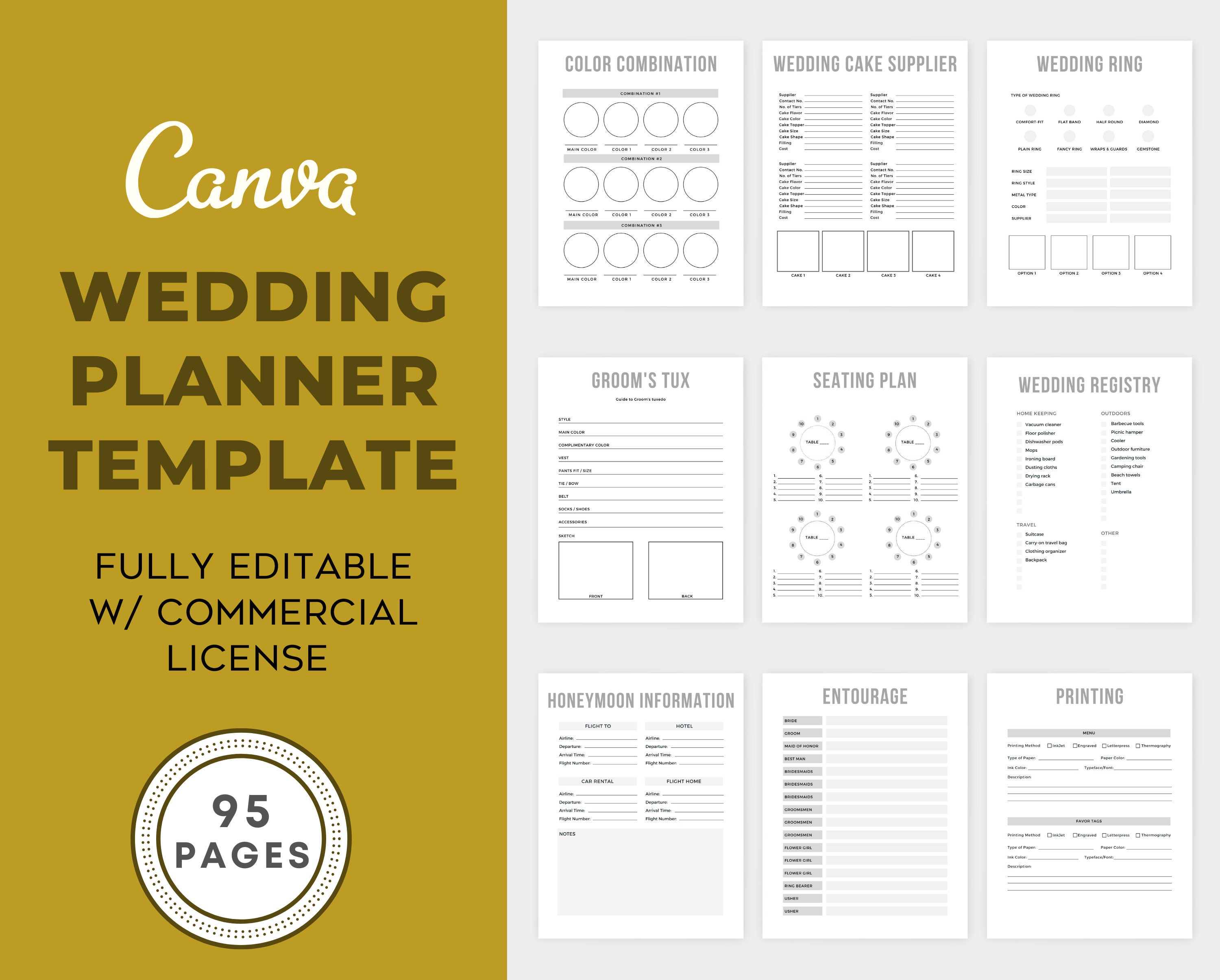 Editable Wedding Planner Template Canva Wedding Planner Etsy Canada free-printable-wedding-planner-for-wedding-binder