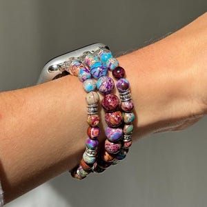 Jasper Boho Apple Watch Band 38mm 40mm 41mm 42mm 44mm 45mm 49mm, Natural Stone iWatch Strap for Women, Bracelet for series 3 4 5 6 7 8 9 10