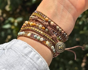 Bracelet Apple Watch perlé fait main : bracelet bohème iWatch pour femme