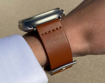 Brązowy skórzany pasek do zegarka Apple Watch: pasek do iWatch dla kobiet i mężczyzn