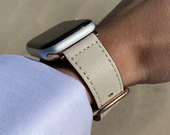 Correa de cuero para Apple Watch: Correa para iWatch, cierre de acero inoxidable