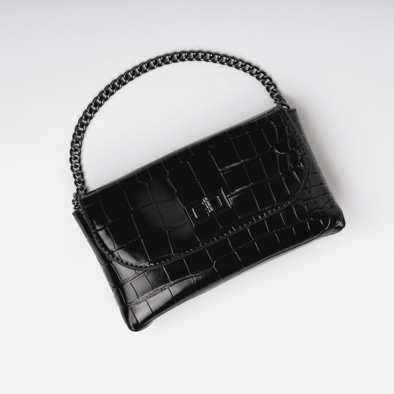 Mini Handbag Shoulder Crossbody Bag Small Purses for Women(Black