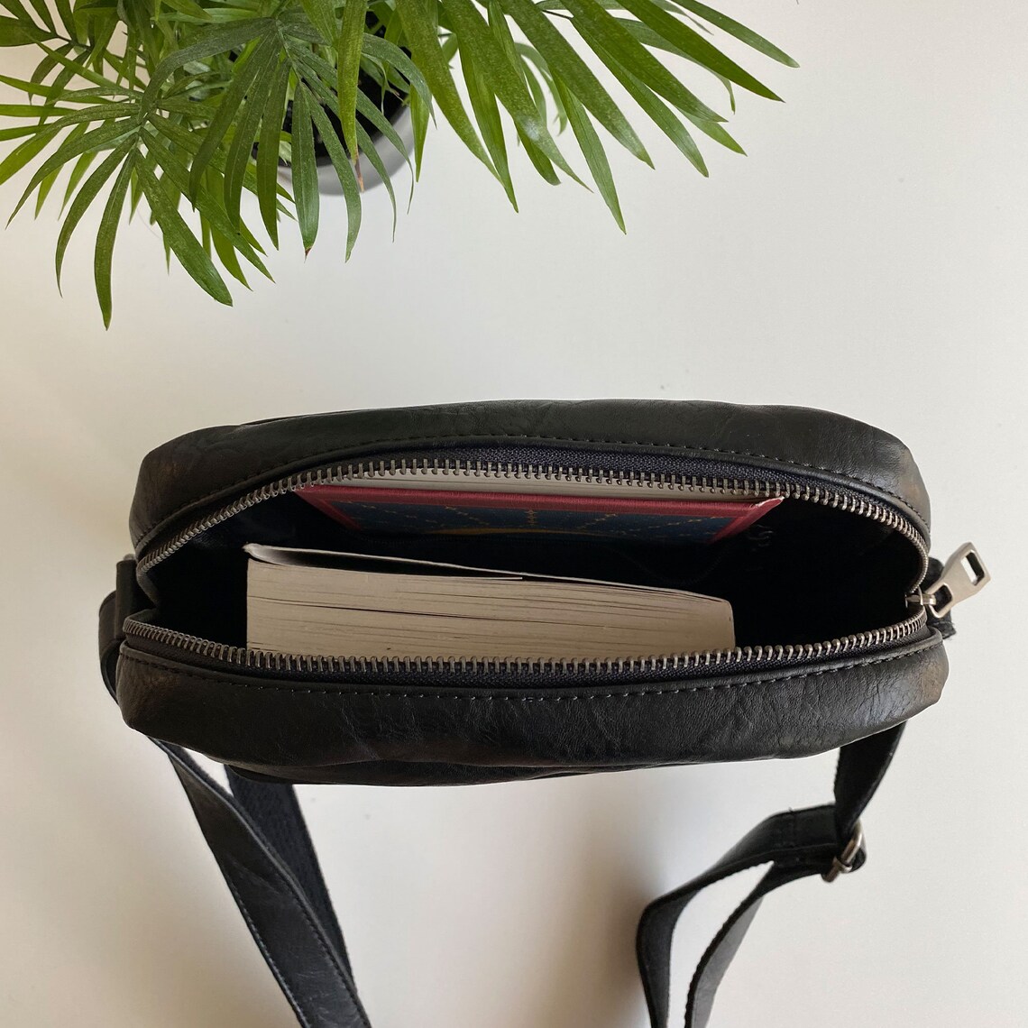 Brown Crossbody Bag for Men Shoulder Bag Vegan Leather Bag | Etsy