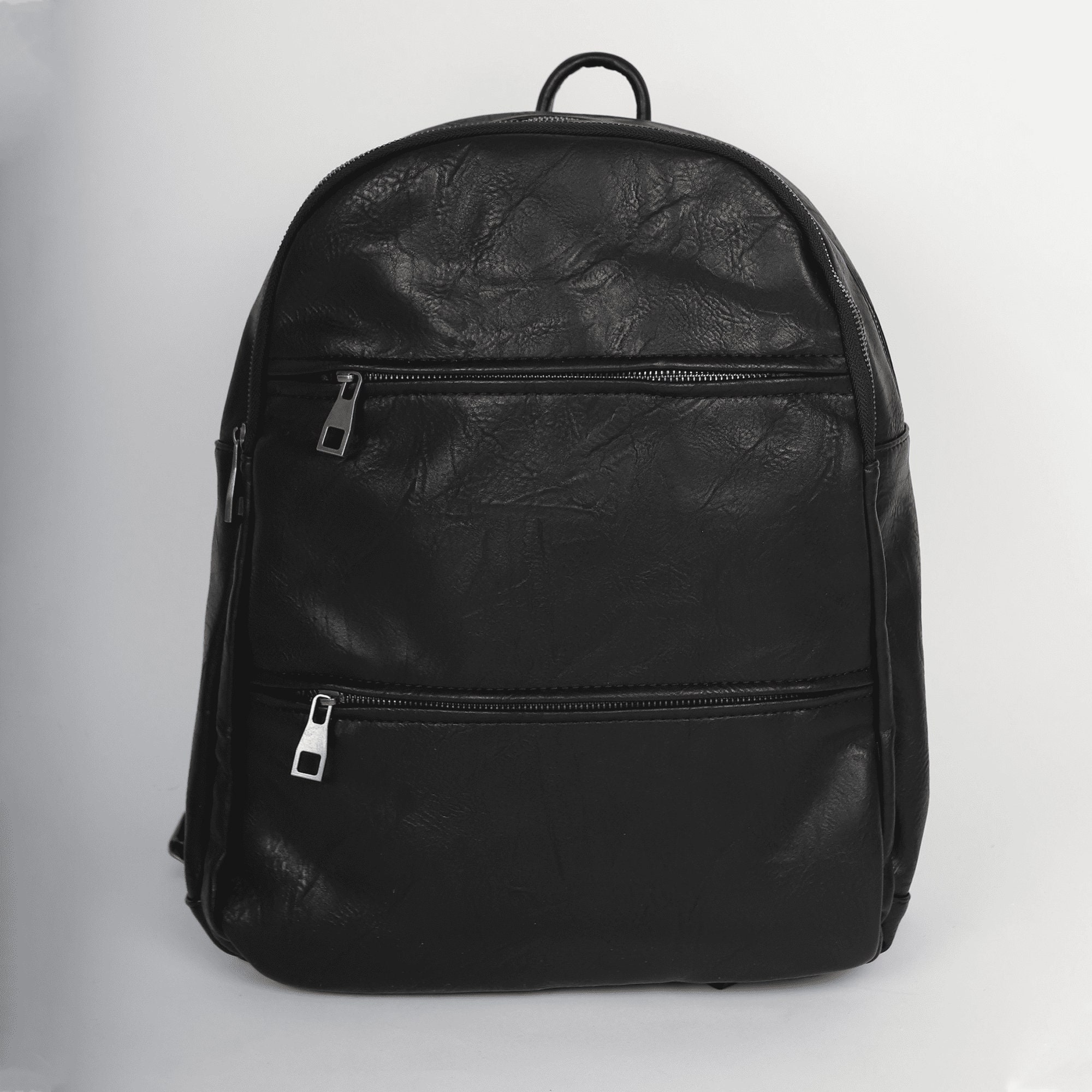 Vegan Leather Backpack Vintage Laptop Bookbag for Unisex Etsy