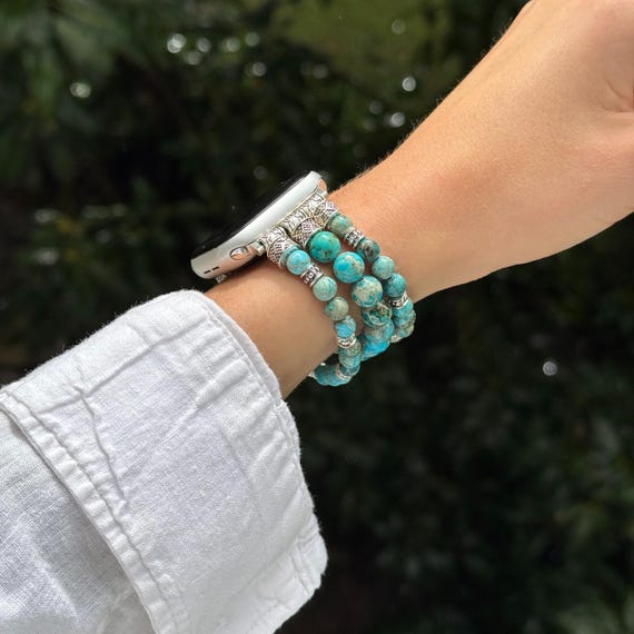 Jasper Apple Watch Band: Beaded Boho iWatch Strap for Women