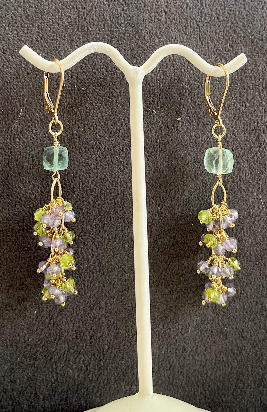 Mystic Blue Quartz Peridot and Fluorite 14K Gold Filled Hand Etsy