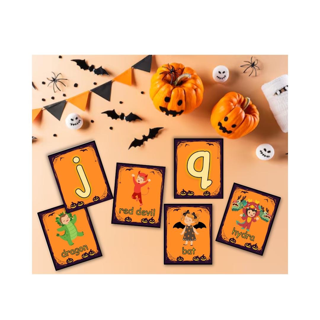 SEASONAL SALE Halloween Phonics Flash Cards Printable - Etsy