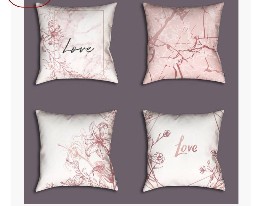 Housse de Coussin Love. Thème Rose