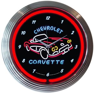 GM Chevrolet Yellow Neon Clock 