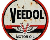 Aged Veedol Motor Oil Metal Sign